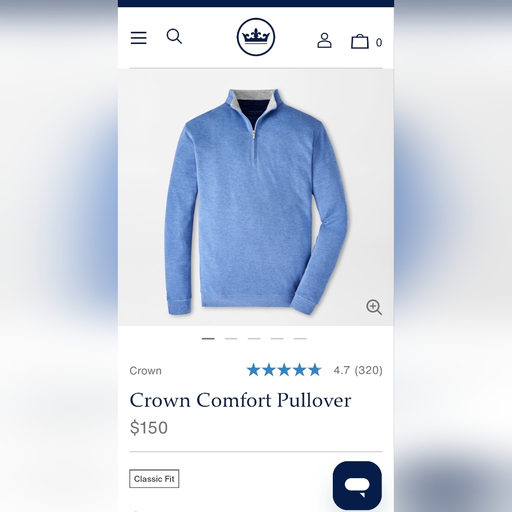 Peter Millar Crown Pullover, sz LG.